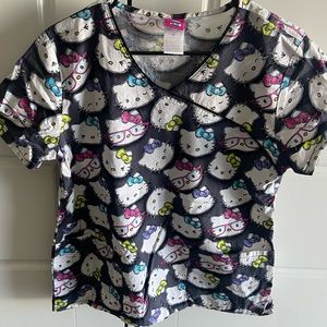 Womens hello kitty scrub top